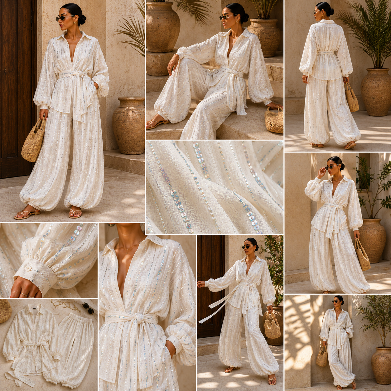 Linen pearl glow set
