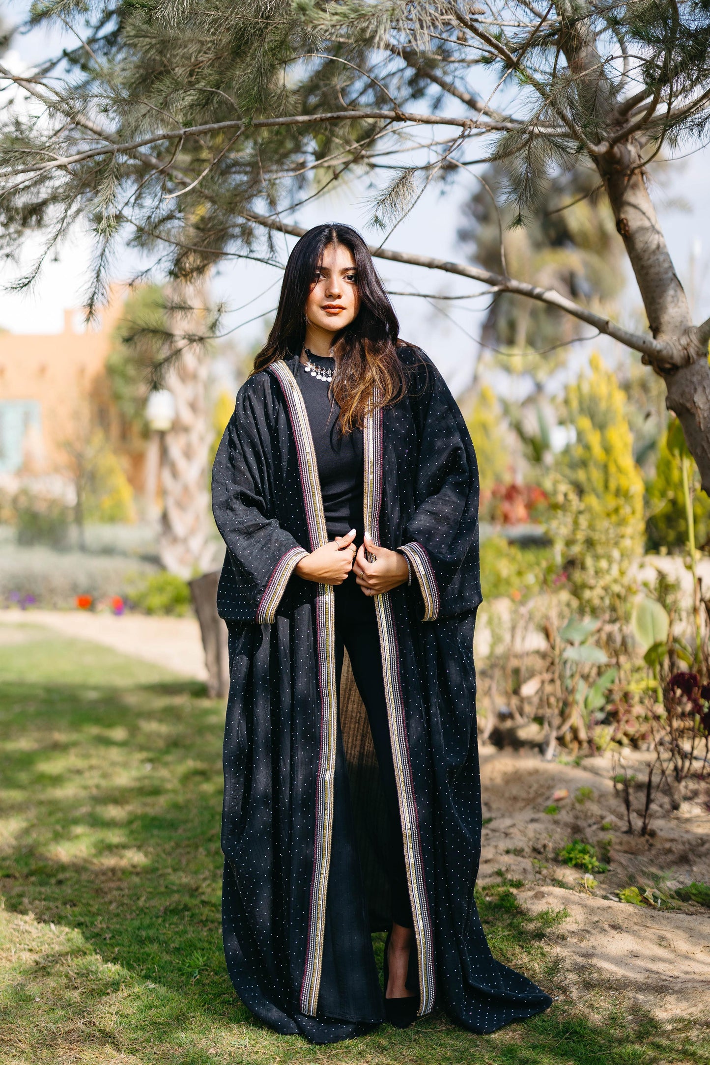 Black Doted Abaya