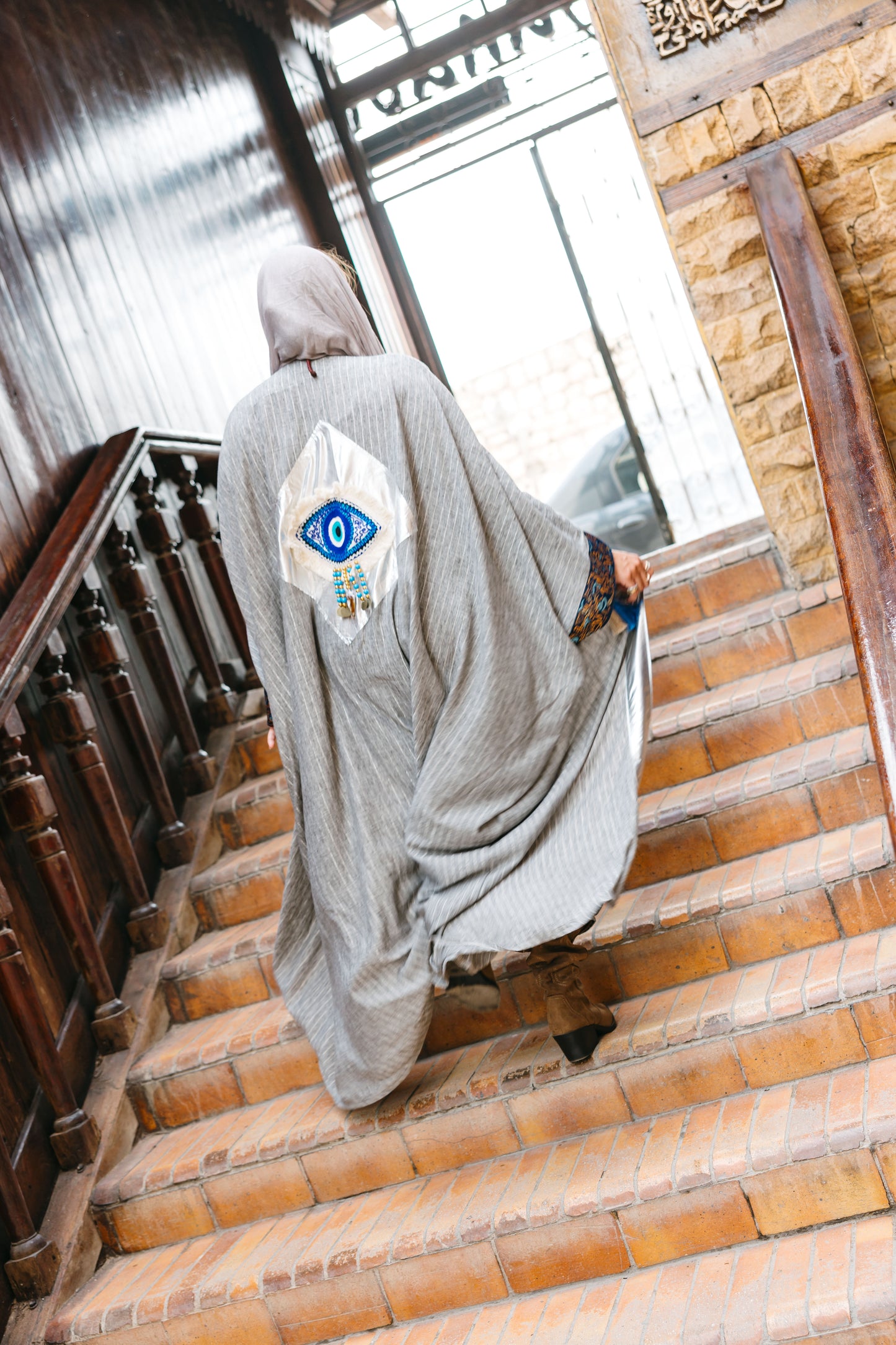 GREY LINEN KAFTAN
