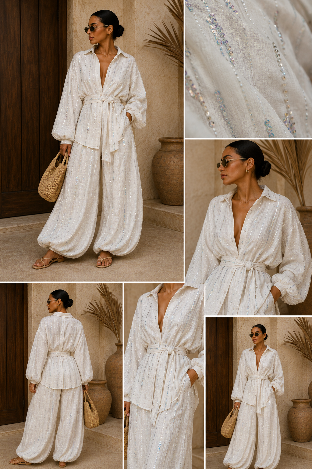 Linen pearl glow set